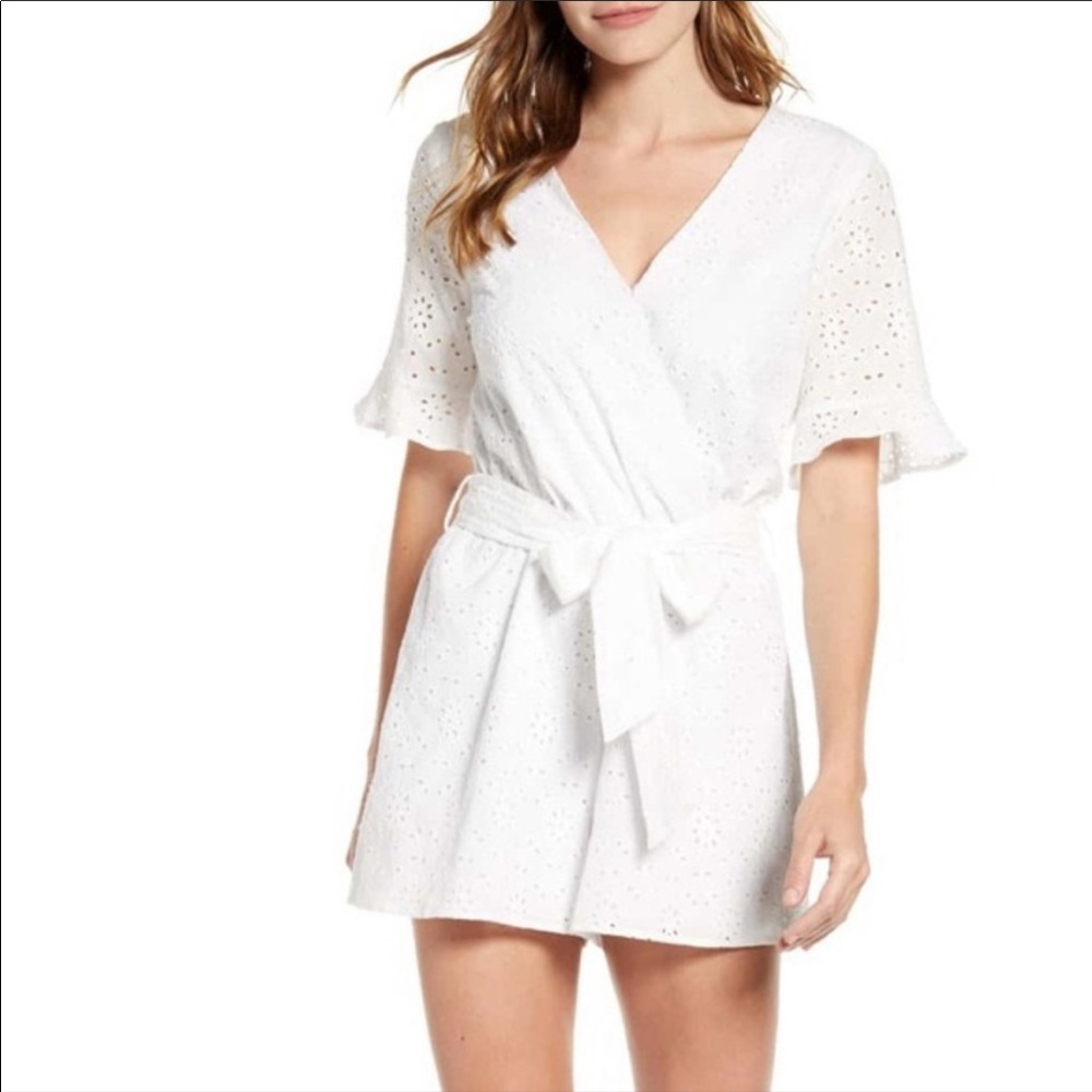 GIBSON WHITE EYELET ROMPER